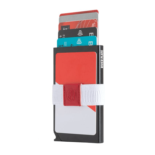 Tarjetero RFID River Plate - NEGRO c/Blanco y Rojo