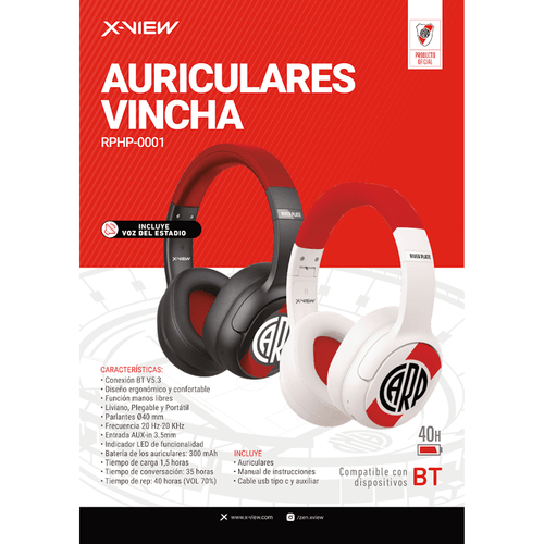 Auriculares Vincha River Plate Bluetooth