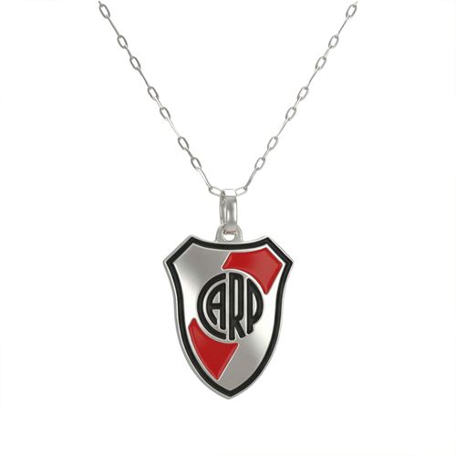 Conjunto Dije Escudo y Cadena Esmaltado River Plate