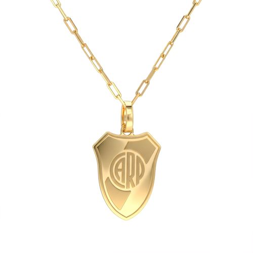 Conjunto Dije Escudo y Cadena Dorado River Plate